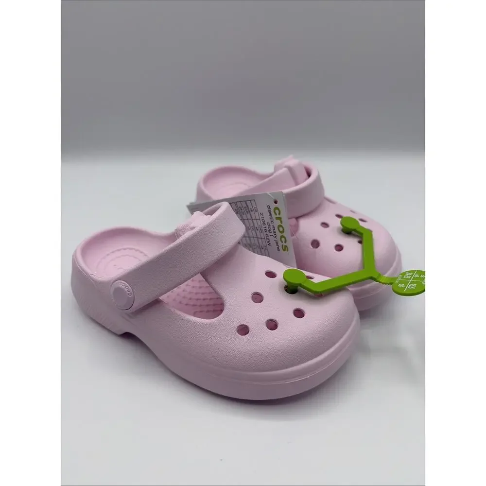 Crocs Classic Mary Jane Clog Light Pink Girl Kids Size C 8 EUR 25 NWT 210616-6ZW